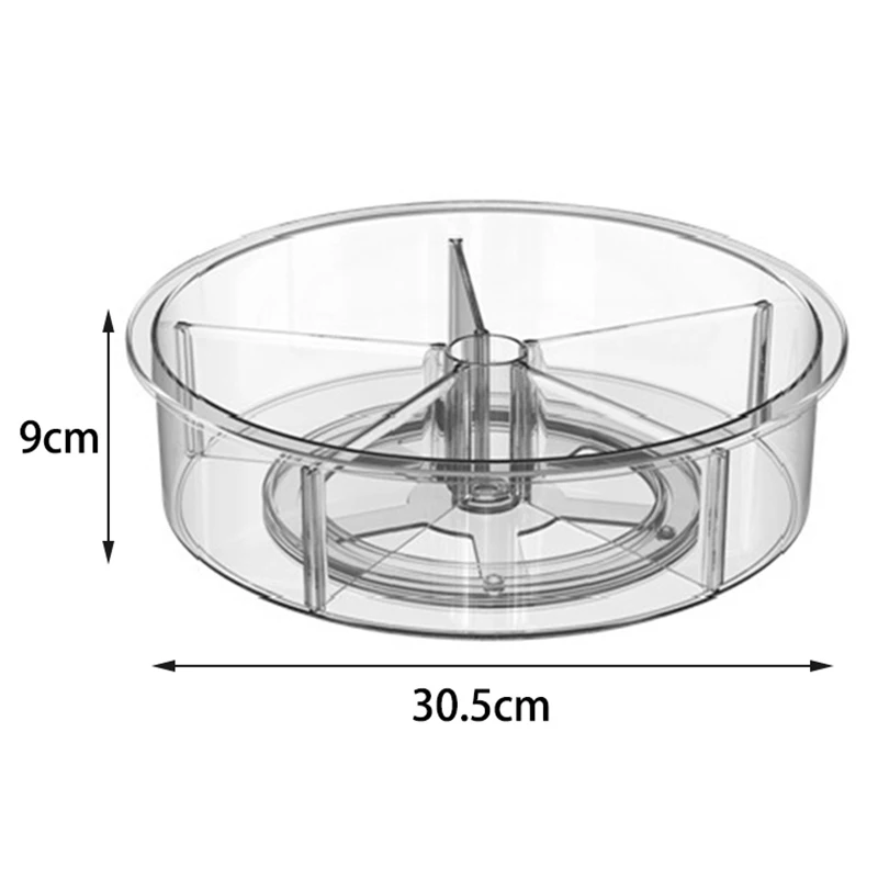 

360 Rotation Cabinet Organizer 12 Inch Spice Drink Cosmetic Storage Rack PET Transparent Turntable for Kitchen Bathroom