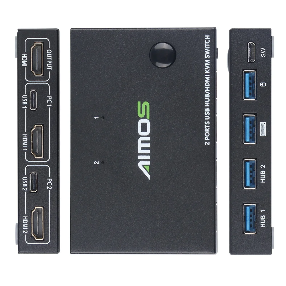 KVM 4K HDMI переключатель 2 в 1 коробка для ПК совместное использование USB мышь и