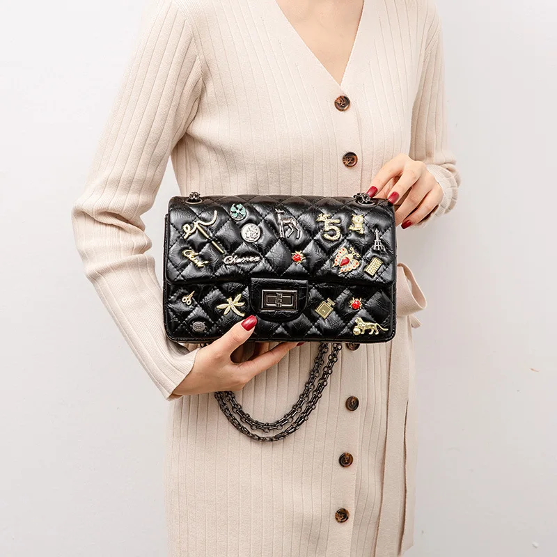 

Badge Bag For Women Luxury Designer Handbag Women Bag Designer Chain Bag Large Capacity Women Shoulder Bag Ladies Messenger Bag