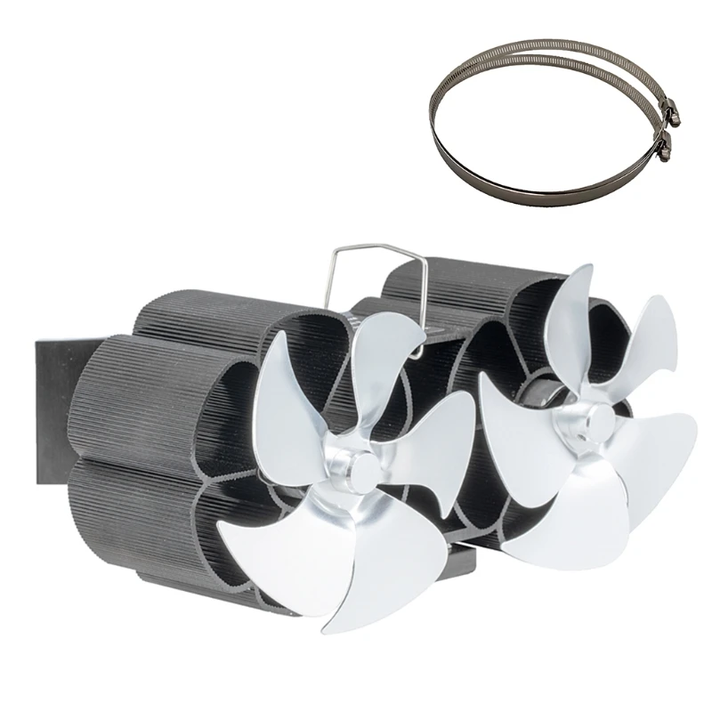 Double-ended Fireplace Fan Chimney Duct Fan 10-blade Small Ideal Gift for Home Eco Friendly and Efficient Wood Stove Fan