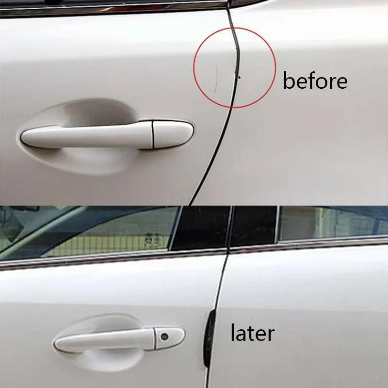 4pcs Car Door Side Edge Guards Trim Moldings Protection Strip Protector Set