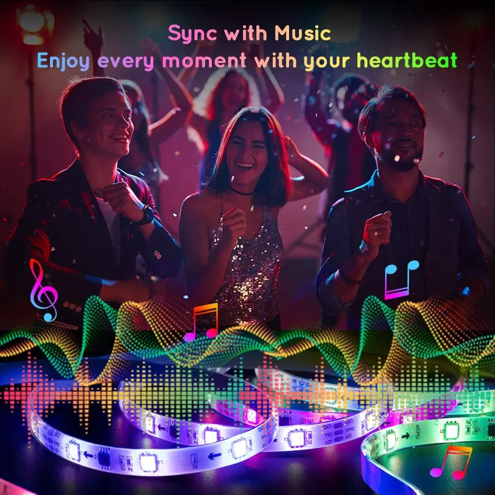 Светодиодная лента с Bluetooth 40 м совместимая RGB 5050|Светодиодные ленты| |