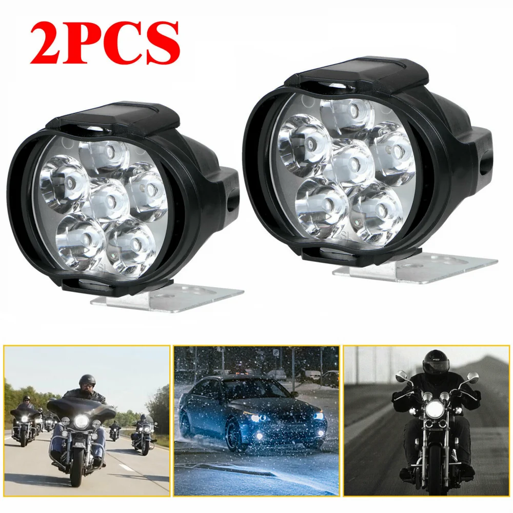 

2PCS 1500LM Super bright 5700~7000K 6 LED Motorcycle Headlight bulb work Head Light Fog Driving Spot lamp Night Headlamp
