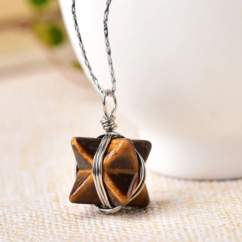 1 шт. модный простой натуральный кристалл кварца Меркаба кулон камень маятник