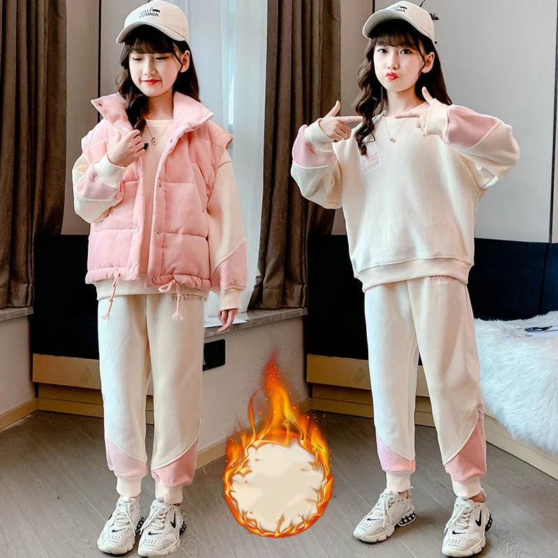 

3 шт./компл., утепленная хлопковая кофта + штаны