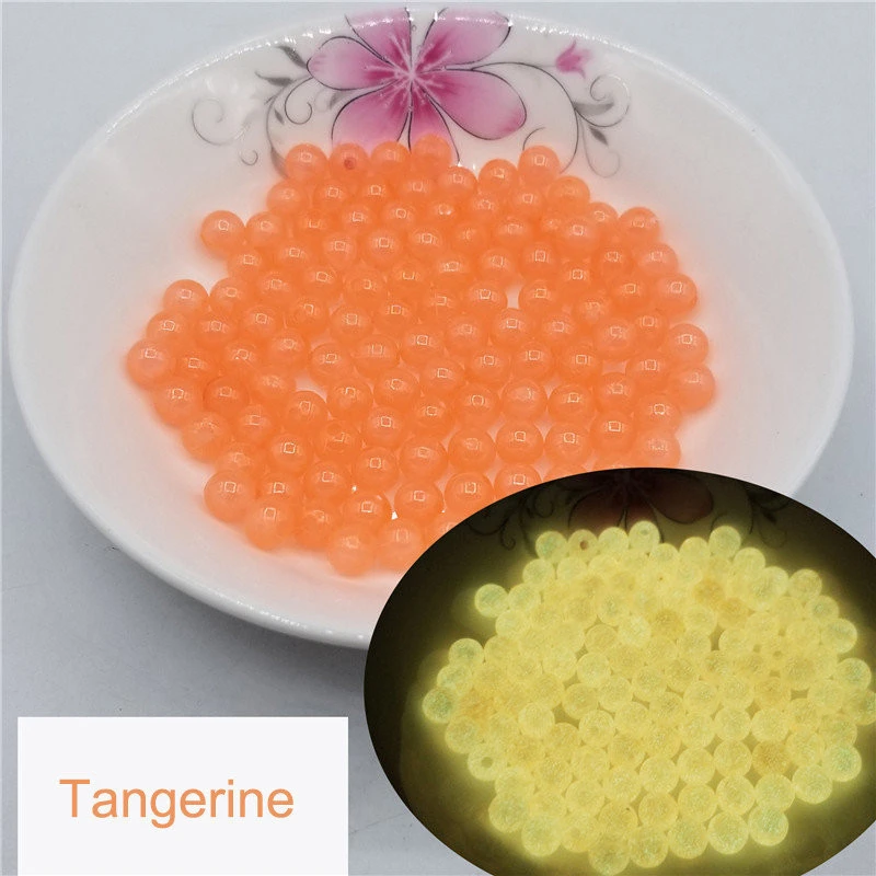 Tangerine 200 шт 6-12 мм светящийся акриловый бисер светится в темноте разделительные бусины для маркировки ювелирных изделий DIY ожерелье браслет аксессуары - Цвет: Tangerine