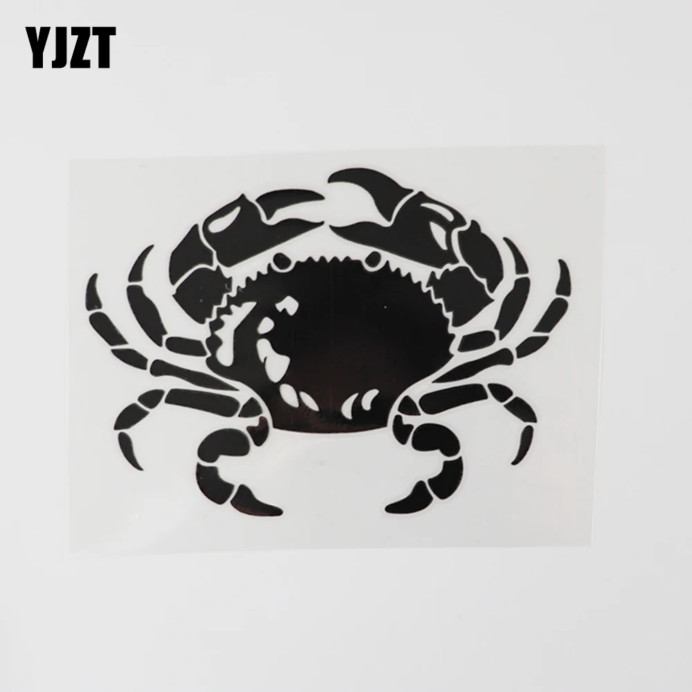 

YJZT 13,5 см × 9,6 см, Виниловая наклейка с изображением животных океана, мотоцикла, краба, наклейка 13D-0924