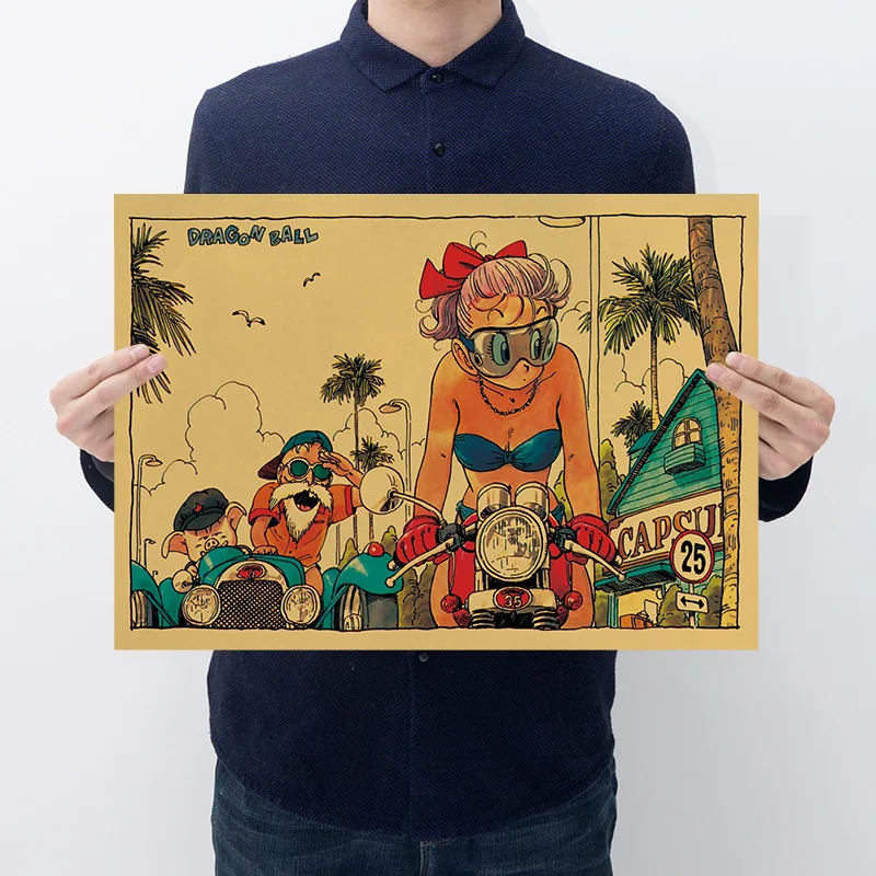 Япония Аниме Дракон шар фигурка постер Гоку Винтаж ретро крафт печать наклейка