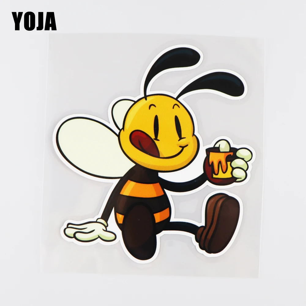 

YOJA 12.7X13.8CM Animal Cute Bee Vinyl Decal Car Sticker Creative Cartoon Pattern Decoration 19A-0075