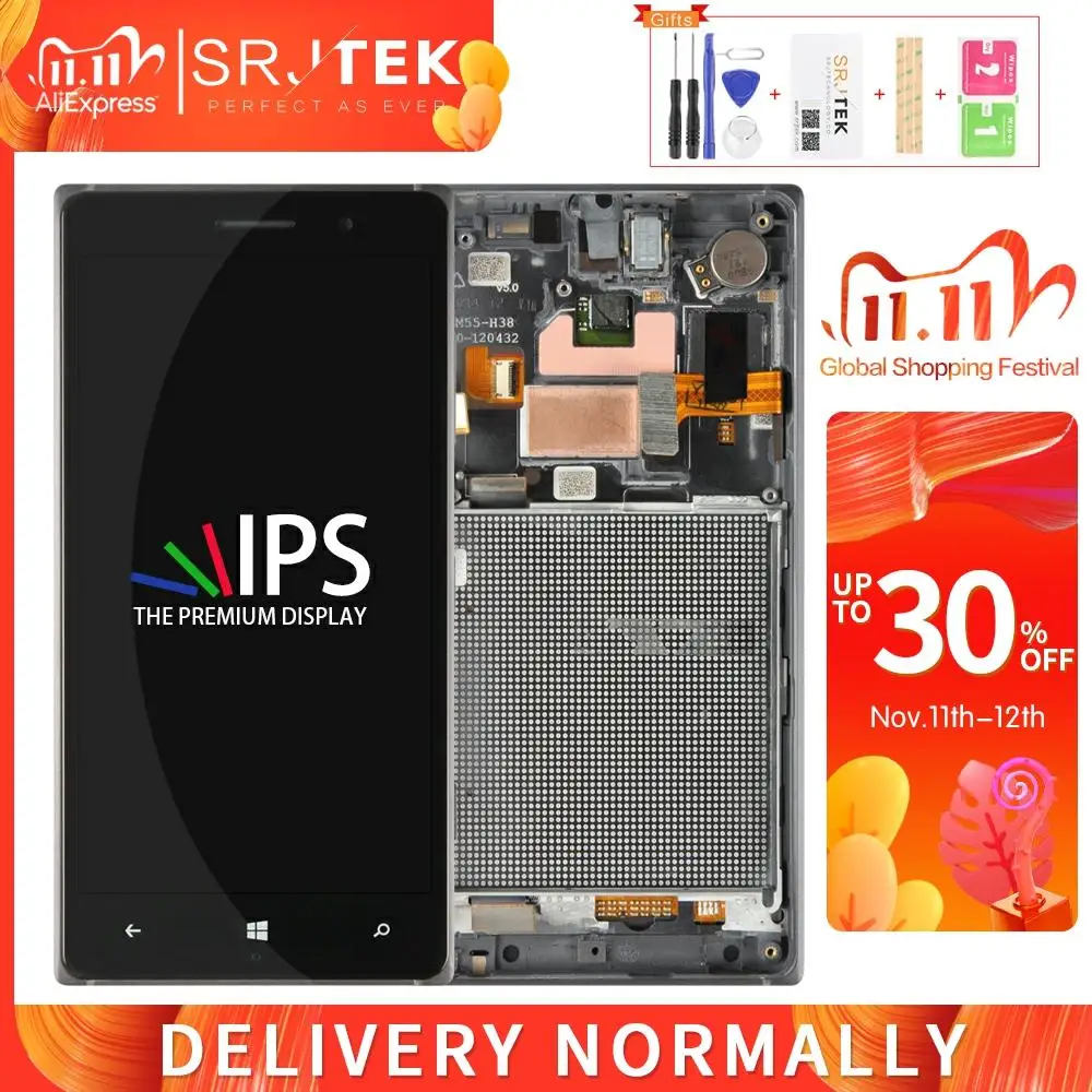 Srjtek для Nokia Lumia 830 дисплей сенсорный экран с рамкой LCD RM-984 дигитайзер в сборе