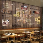 Пользовательские фото обои на заказ в стиле ретро 3D стерео фон с изображением деревянных доскок английский МУРАЛ с изображением алфавита бар Кофе магазин ресторан фон настенная живопись