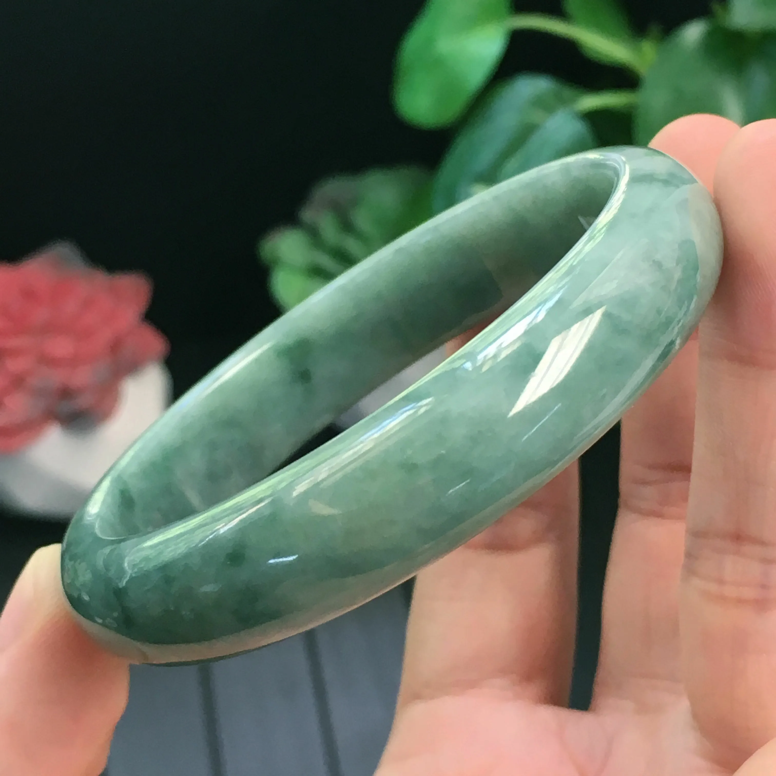 

Natural Burmese Emerald Dark Green 54-64mm Bracelet Elegant Princess Jewelry Send Mom to Girlfriend