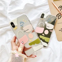 korean aesthetic simple transparent cute phone case for coque iphone 7 8 6 6s plus xs 11 pro max cases tpu for iphone cover x xr