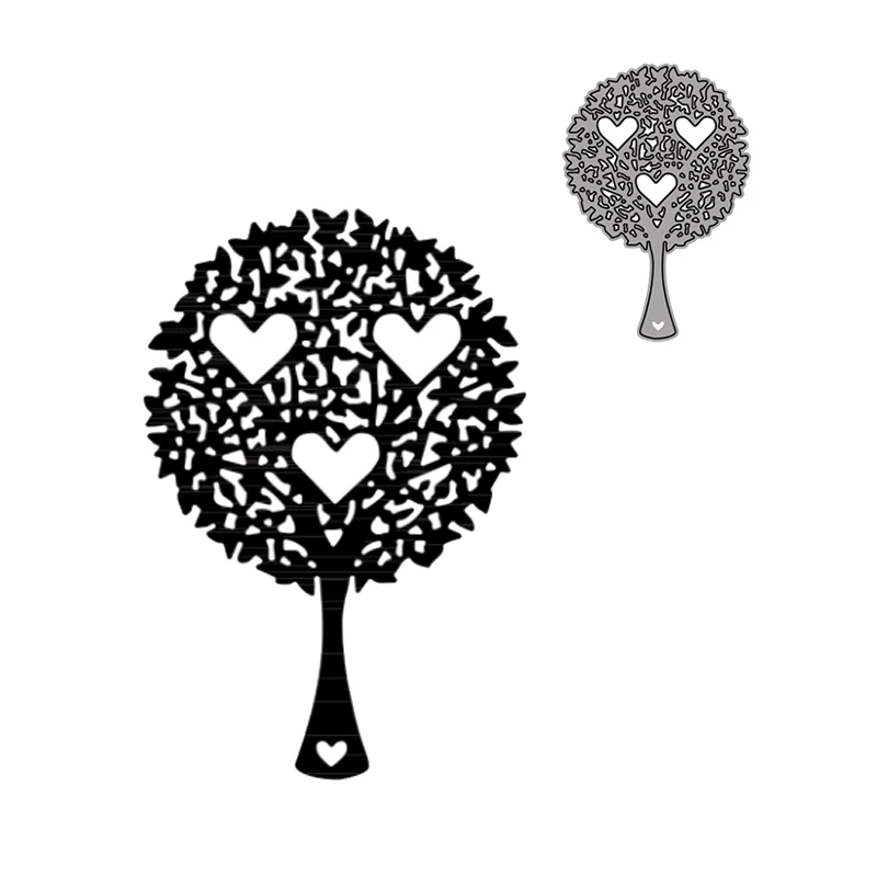 

Cute Tree with 3 Hearts Metal Cutting Dies New 2021 Diy Scrapbooking Photo Album Scrapbook Die Cuts