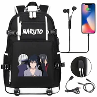 new anime kakashi sasuke itachi usb boy girl kids book school bag large capacity teenagers student schoolbags women men backpack