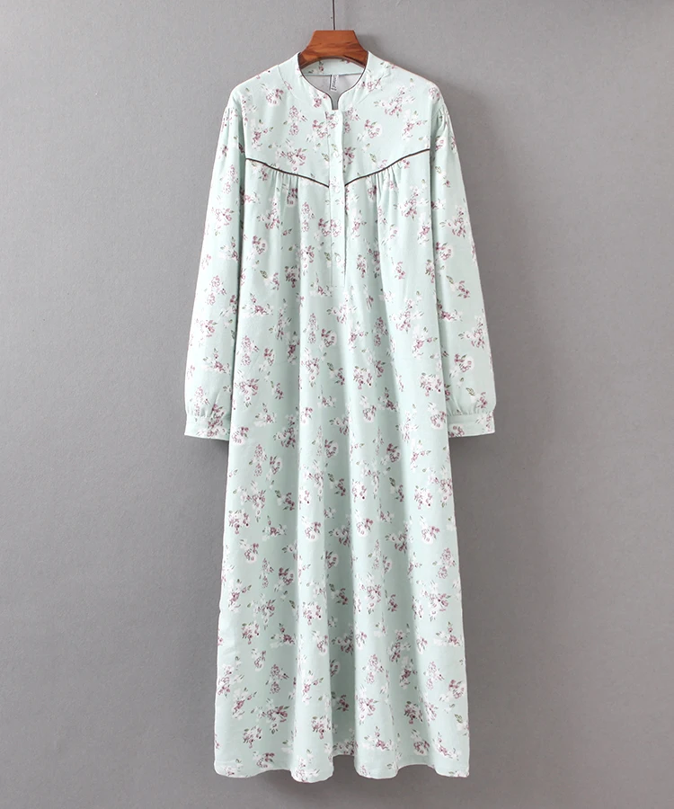 Размера плюс осенняя и зимняя женская модная свободная ночная рубашка с длинным