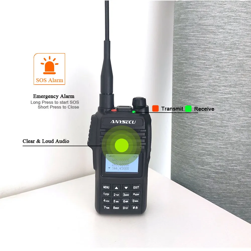 ANYSEC IP67 Водонепроницаемый U WP-68 Quad Band 136-174MHz 240-260MHz 330-390MHz 400-520MHz ручной радиоприемник