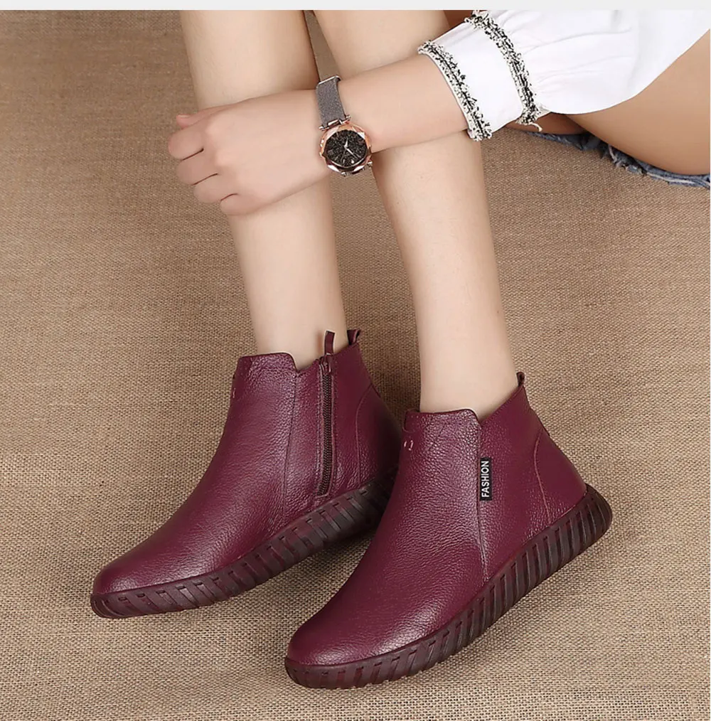 AARDIMI Zapatos Mujer; женские зимние ботинки из натуральной кожи; женские ботильоны ручной работы на молнии в стиле ретро; сезон зима-весна; женская обувь