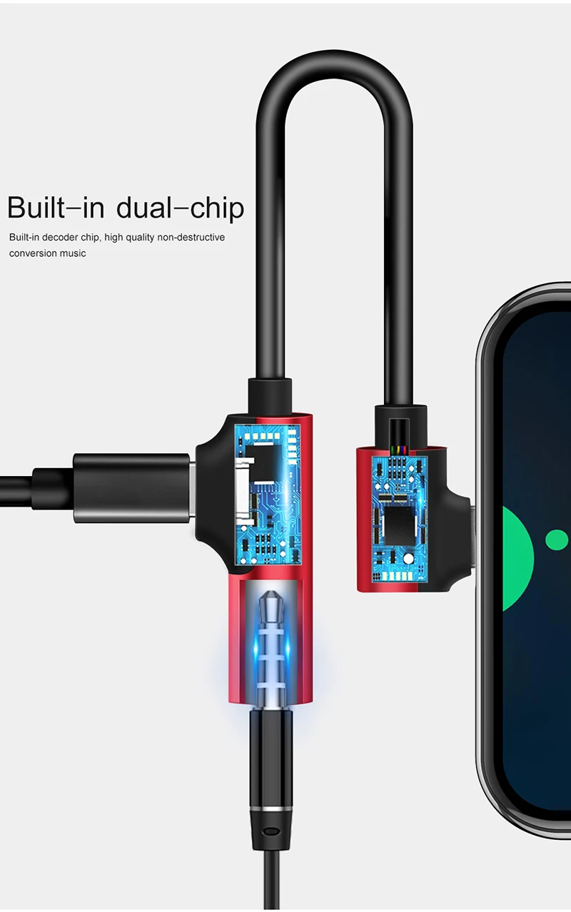 Переходник для наушников 2 в 1 с USB C на разъем 3 5 мм двумя штекерами Huawei Xiaomi Mi Note 7 8