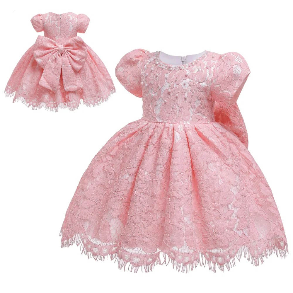 Новые детские платья для девочек 1 год День рождения кружевное платье с шляпой новорожденных Vestido Batizado младенческой свадьбы год Bapteme Sukienki