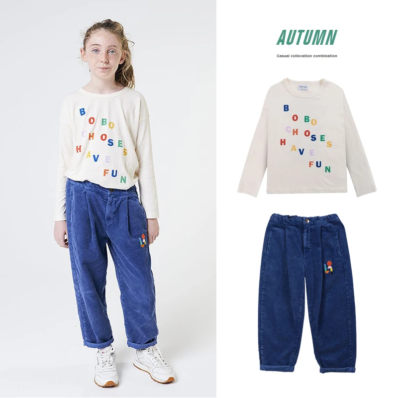 

BOBO Fall 2021 Ins Corduroy Trousers To Keep Warm Suits Sweet Brim Of The Girls