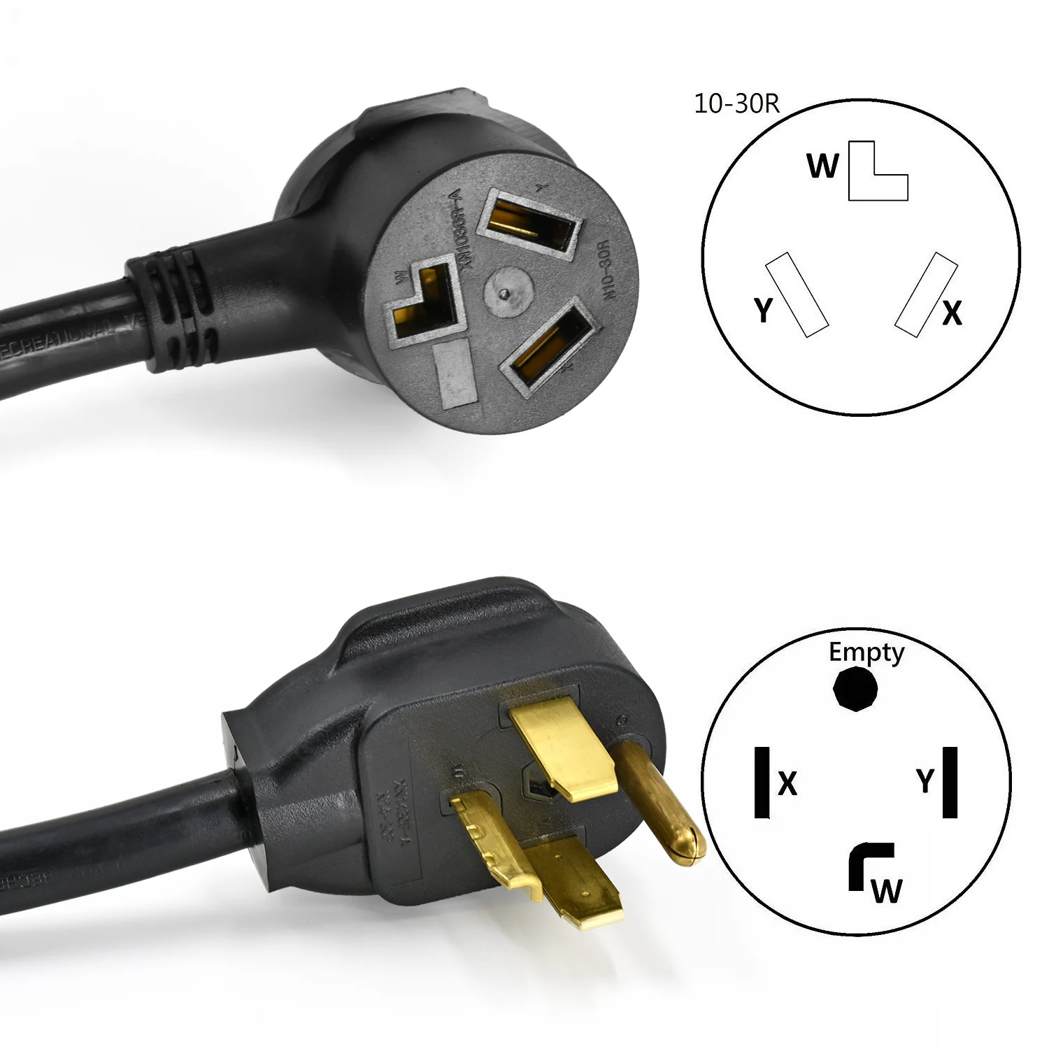 Dryer Adapter Plug Cord 4 Prong to 3 Prong NEMA 14 30P Male to 10 30R  Female Connector for Welding Dryer EV Charger Electronics|Cables, Adapters  & Sockets| - AliExpress