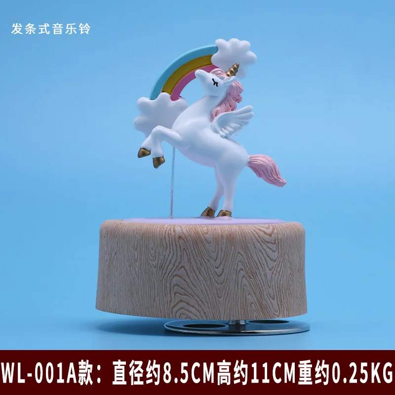 Радуга Единорог Музыкальная шкатулка лошадь Луна снег ребенок девочка подарок
