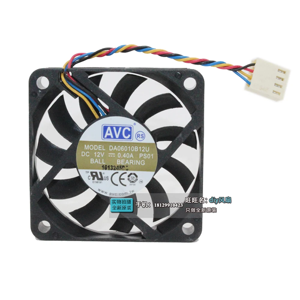 60 мм pwm fan тонкий для AVC DA06010B12U 10 толщина 6010 12V 0.40A 60*60*10 ультра объем воздуха