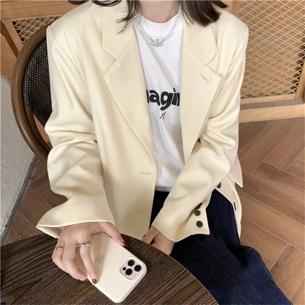 Женский блейзер HziriP однотонный шикарный топ для офиса осенняя уличная одежда в