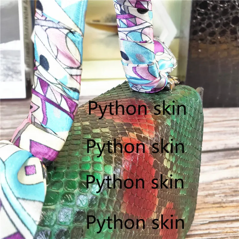 

Luxury python skin + cowhide women's shoulder messenger bag, high-end European and American quality, brand designer models