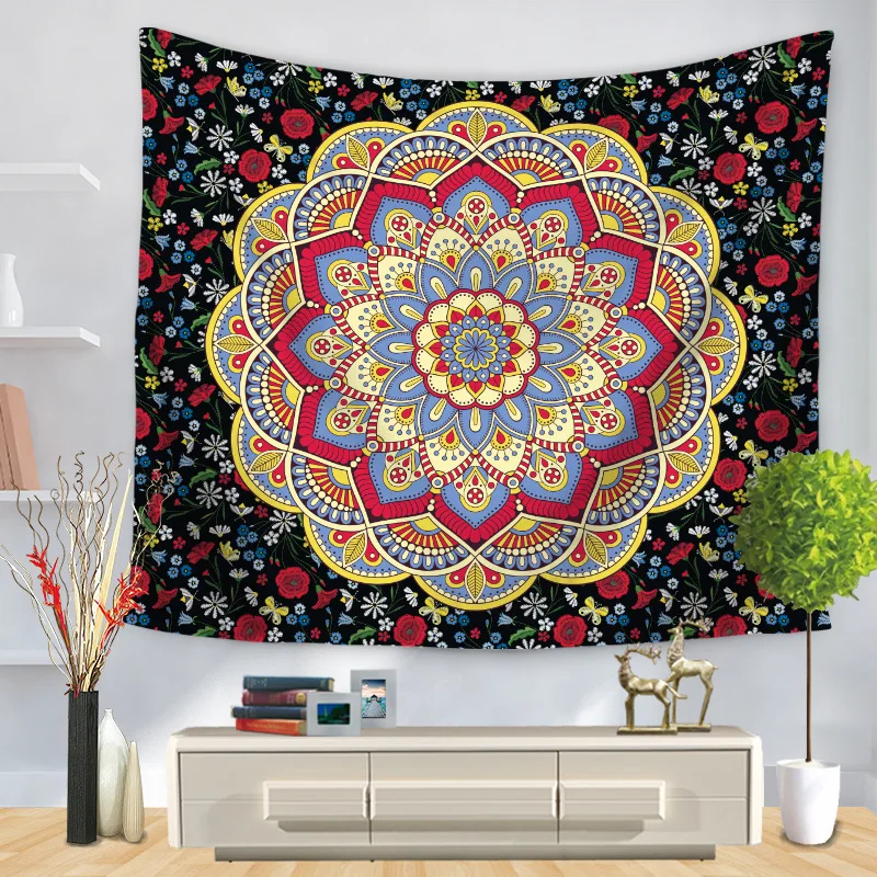 

Personalized Creative Mandala Tapestry Living Room Decorated With Beach Towel tapestry wall hanging
