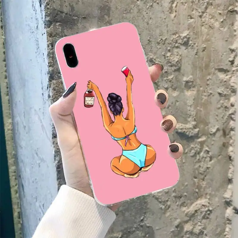 TOPLBPCS зарабатывать деньги черная голова девушка силиконовый черный чехол для