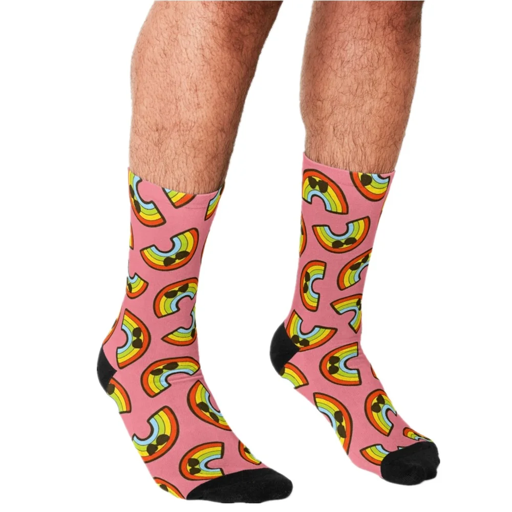 

2021 мужские носки Харадзюку крутые радужные носки с принтом индивидуальные счастливые хип-хоп новые круглые повседневные сумасшедшие носки...