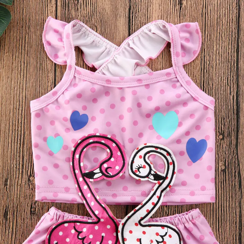 Розовый купальный костюм для новорожденных девочек из двух предметов бикини От 1