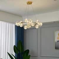 new modern fashion starry living room dining room bedroom chandelier net red glass bubble ball lamp