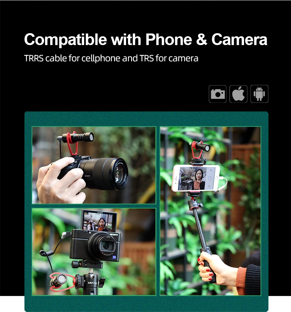 SAIREN Q1 конденсаторный видео Vlog микрофон накамерный Vlogging для iPhone 11 samsung смартфонов sony Nikon Canon DSLR камера s