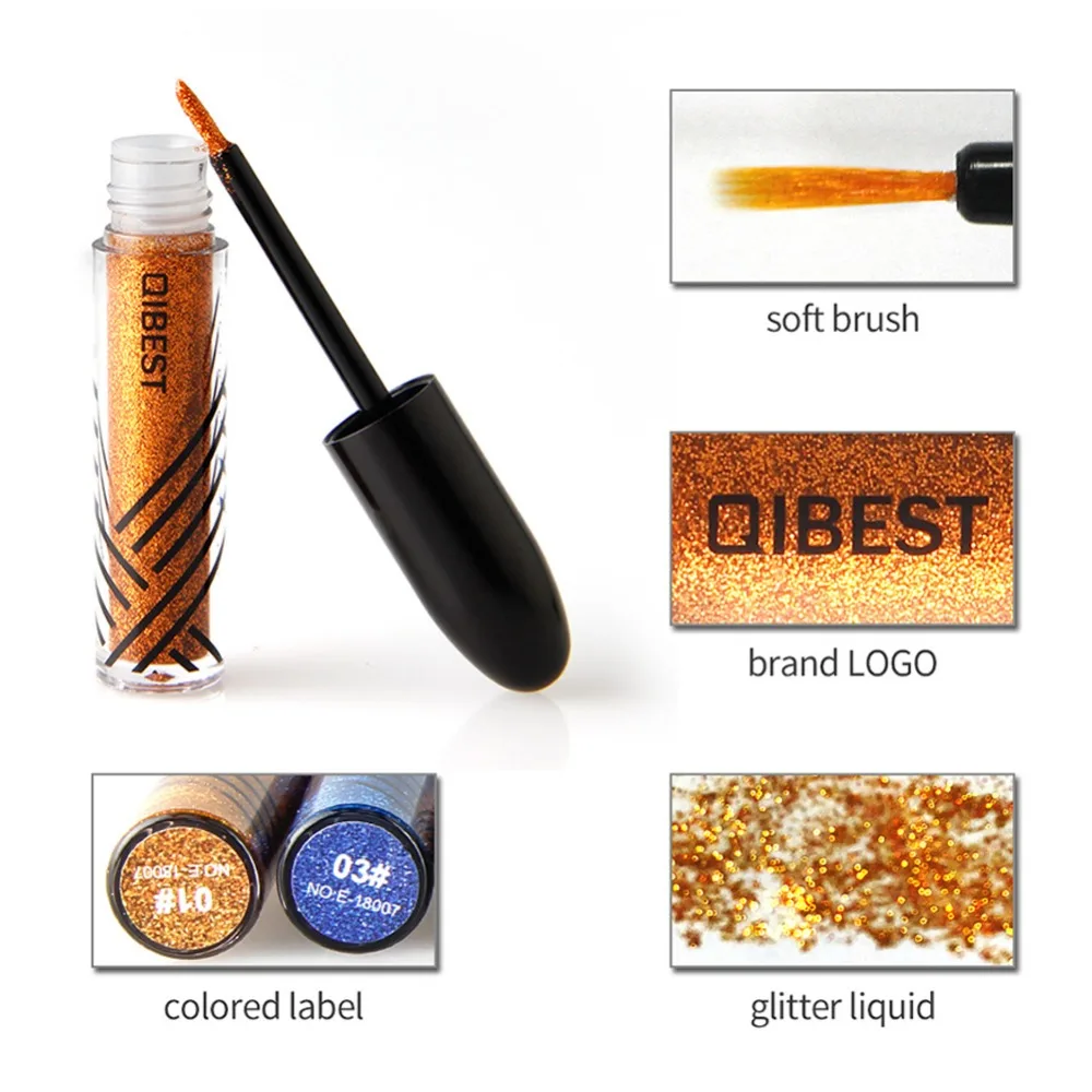 QIBEST сексуальная блестящая Водостойкая Подводка для глаз Женский жидкий