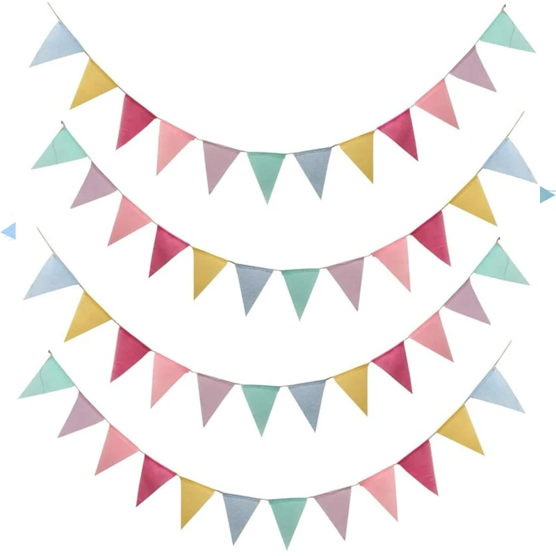 

4Pcs Colorful Banner Garlands Birthday Bunting Pennant Flags Chains Baby Shower Wedding Decoration Party Supplies