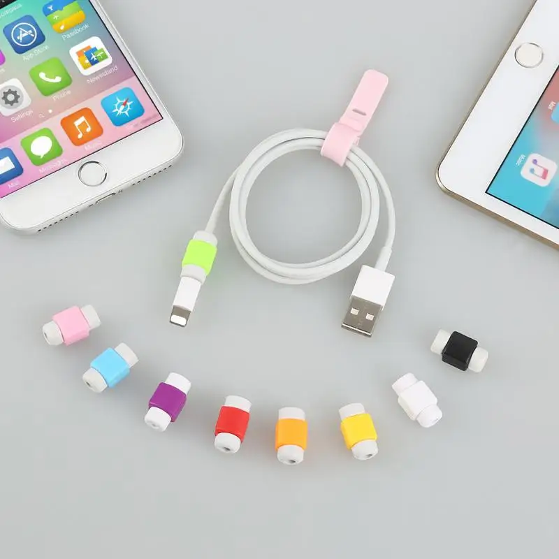 

1Pc Silicone USB Cable Winder Protector Earphone Wire Cord Protection Cover Data Charger line Protective Sleeve For iphone 12