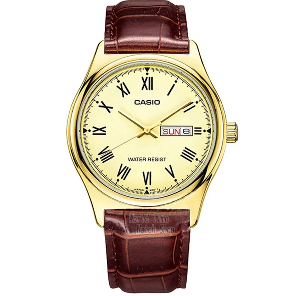 Часы Casio Простые часы мужские лучшие марки роскошные кварцевые часы Водонепроницаемые Ретро мужские часы Спортивные военные часы relogio masculino reloj hombre erkek kol saati montre homme zegarek meski MTP-V006 - Цвет: MTP-V006GL-9B