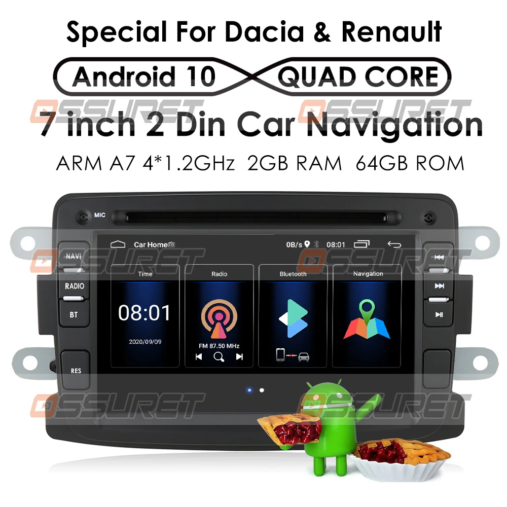 7 &quot2G + 64G 2din Android 10 автомобиля Nodvd стерео для Renault Dacia Duster Sandero Lodgy авто радио GPS
