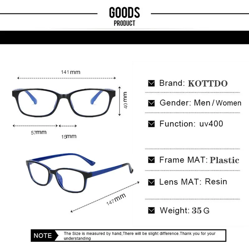 

Ultralight Frame Reading Glasses Men Anti-Blue Light Computer Classic Square Plastic Hyperopia Glasses Women+1.0.+1.5.+2.