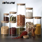 Контейнер для хранения пищевых продуктов, из боросиликатного стекла, с бамбуковым покрытием