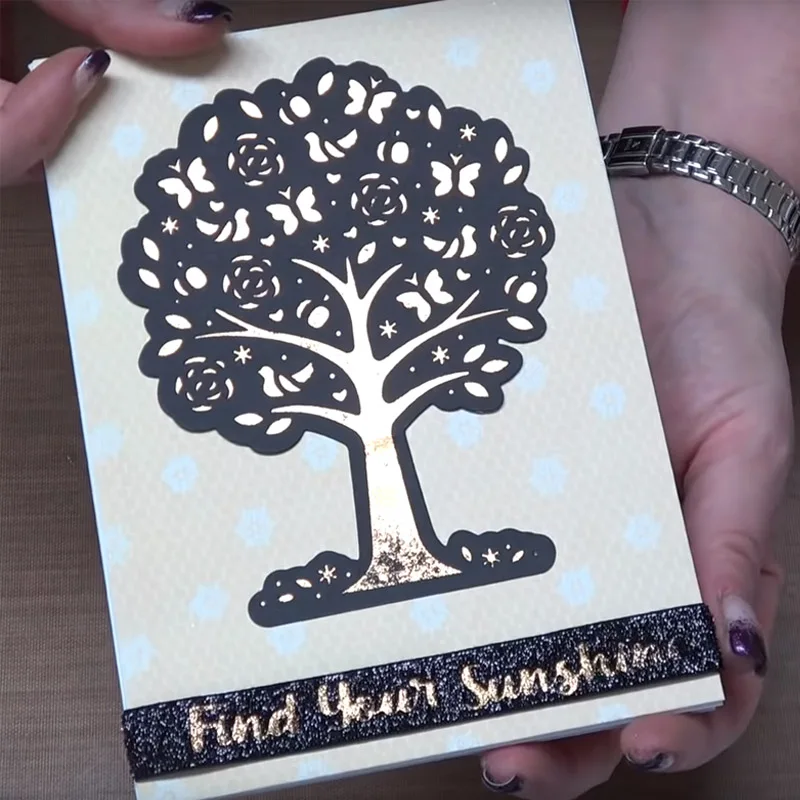 Найдите свое солнечное розовое дерево металлические Горячие тарелки из фольги