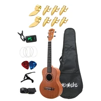 1 set 26 inch ukelele tenor sapele acoustic hawaii full kits 8 pcs guitar thumb finger picks