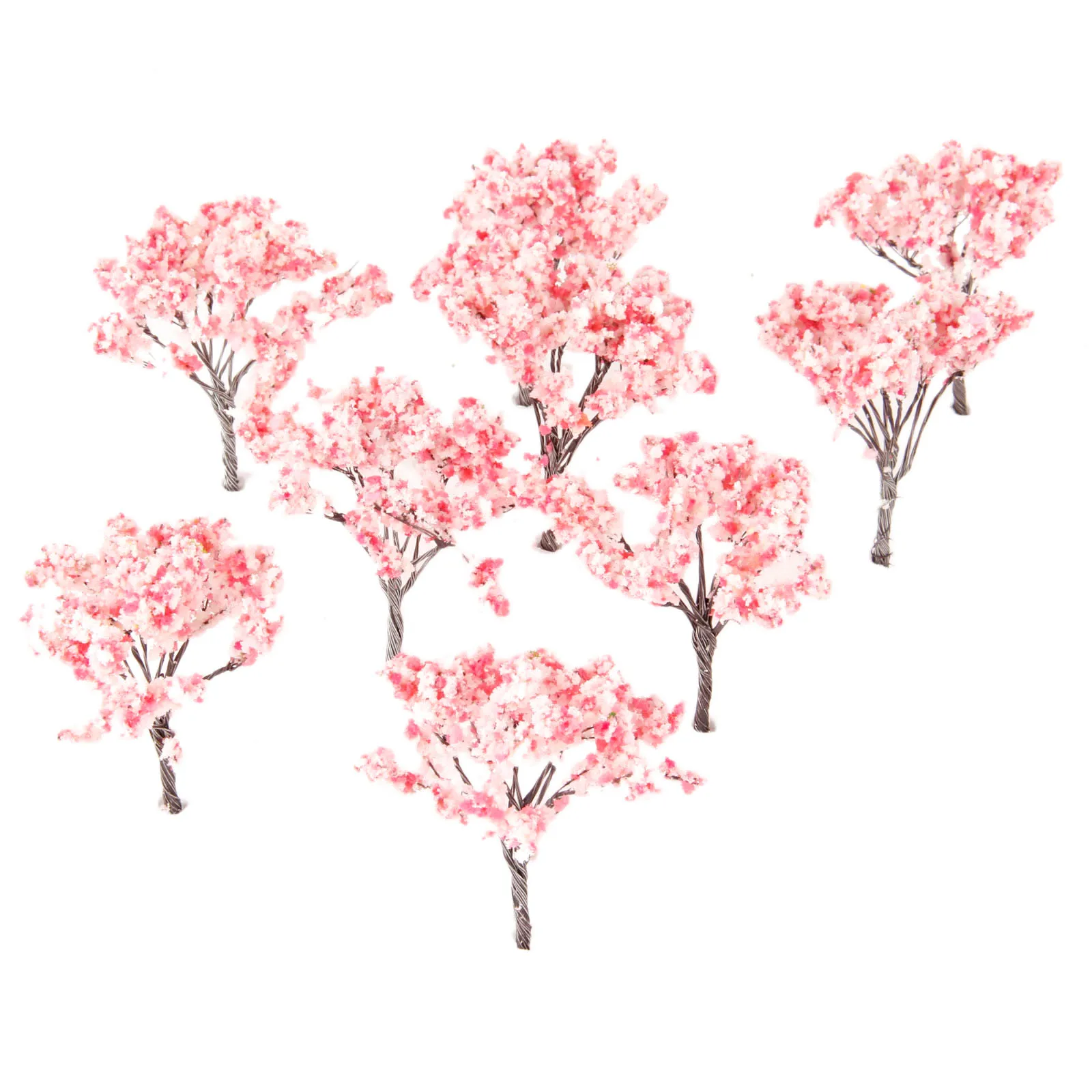 

20pcs/set Blossom Cherry Model Trees Flower Scenery Layout Scene 65mm Building Landscape Accessories Kids Toys Home Decoration