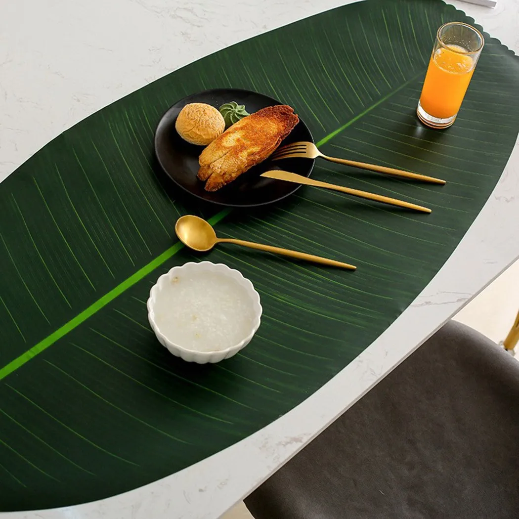 

1 X Placemat 106*46cm Artificial Palm Leaf Placemat Party Table Decor Imitation Tropical Leaf Placemat