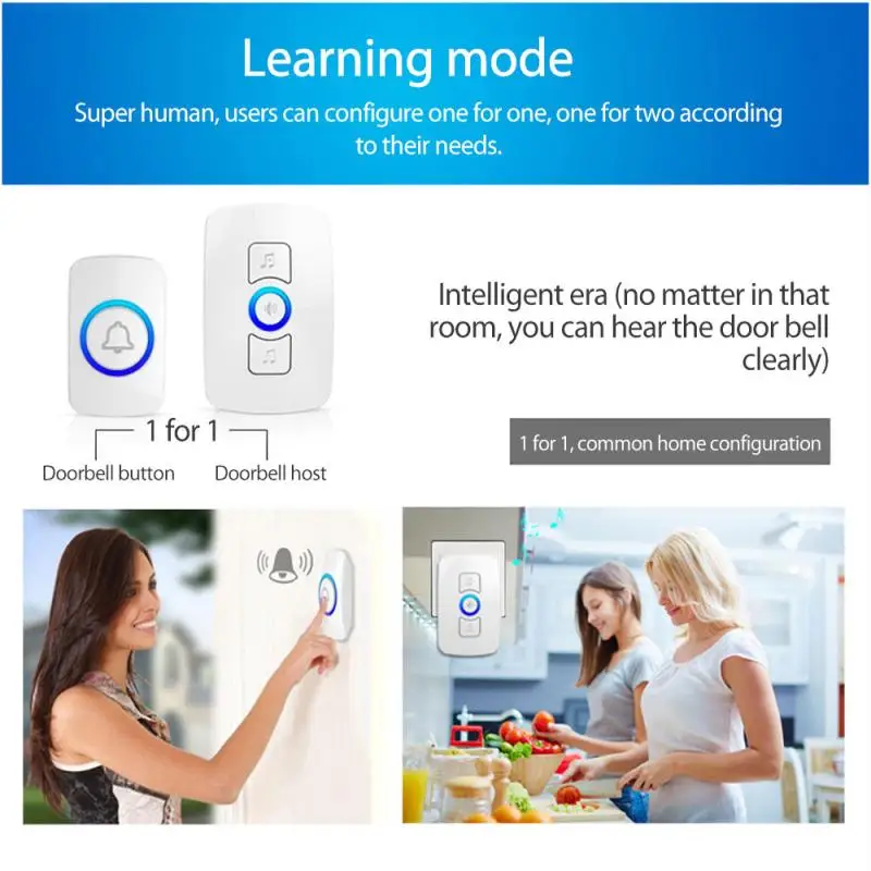 Беспроводной дверной звонок для дома водонепроницаемая кнопка с автономным