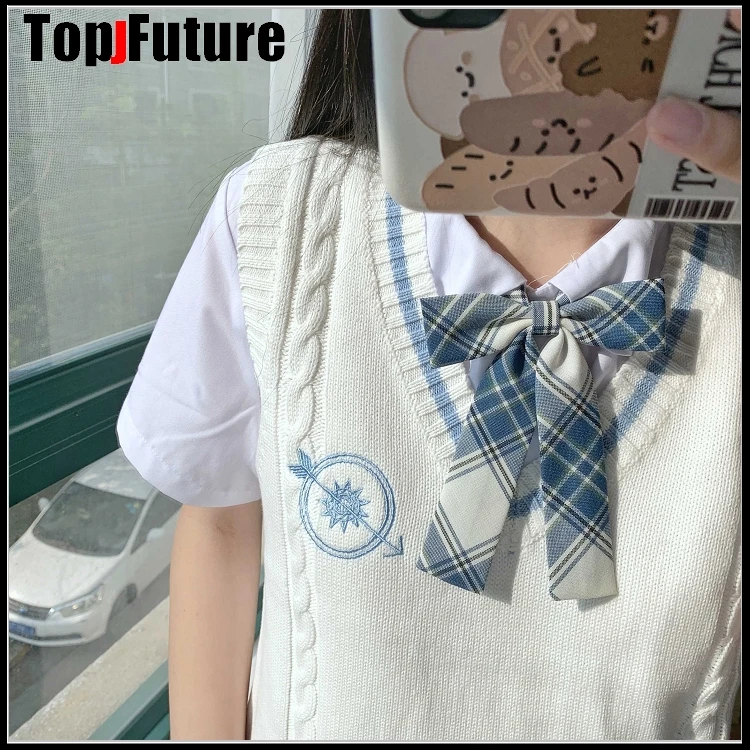 Новинка японский Трикотажный жилет JK школьная униформа uniformвышитый с одной