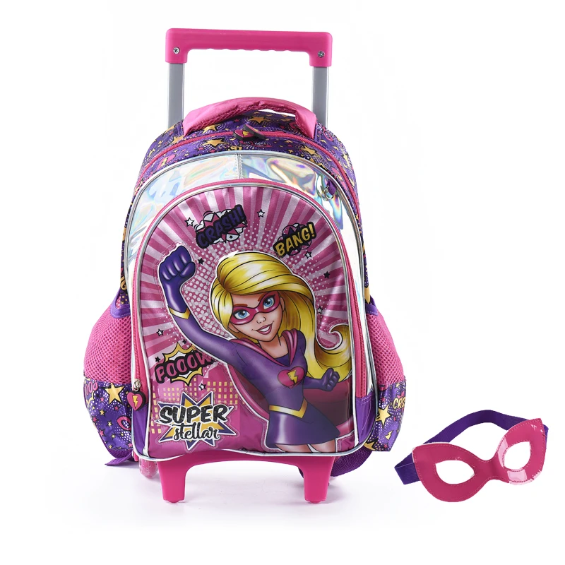 Мультяшная 3D детская школьная сумка на колесиках красивые сумки для девочек